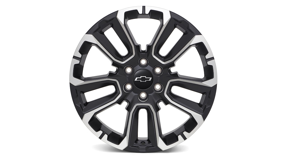 Rin de 22 pulgadas en negro con insertos en aluminio de 5 brazos  para tu camioneta Chevrolet Silverado Turbo 2025